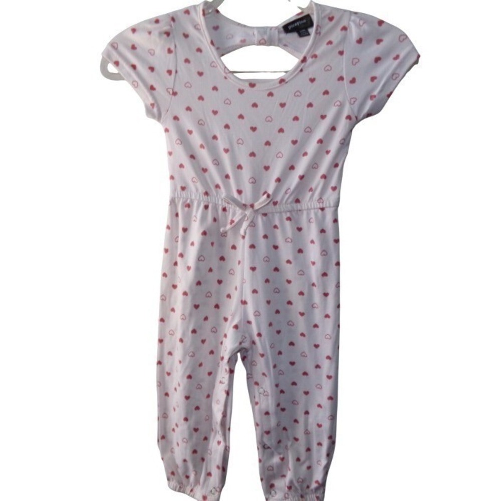 Soft Pink Hearts Baby Jumpsuit 24 months